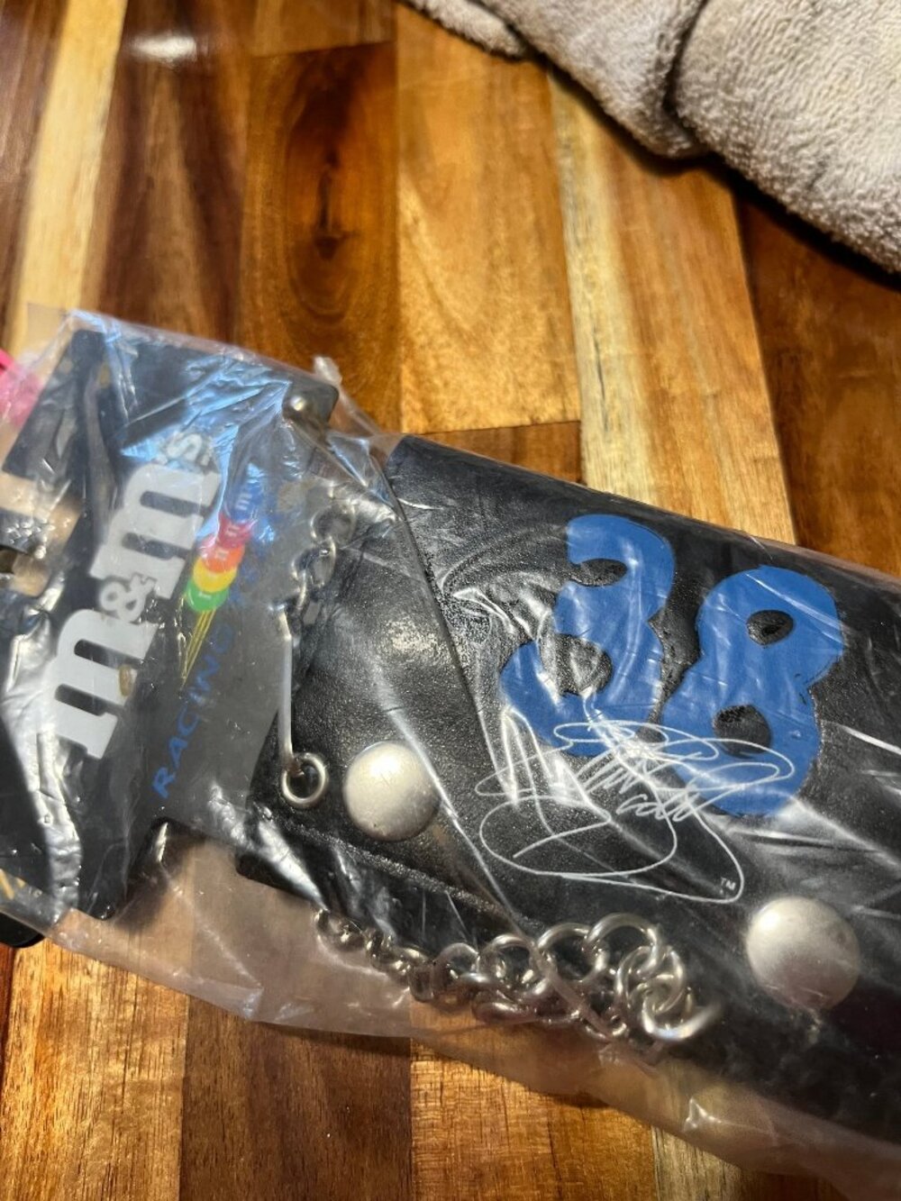 NASCAR Winner's Circle 2003 Elliott Sadler Black Leather Wallet and chain